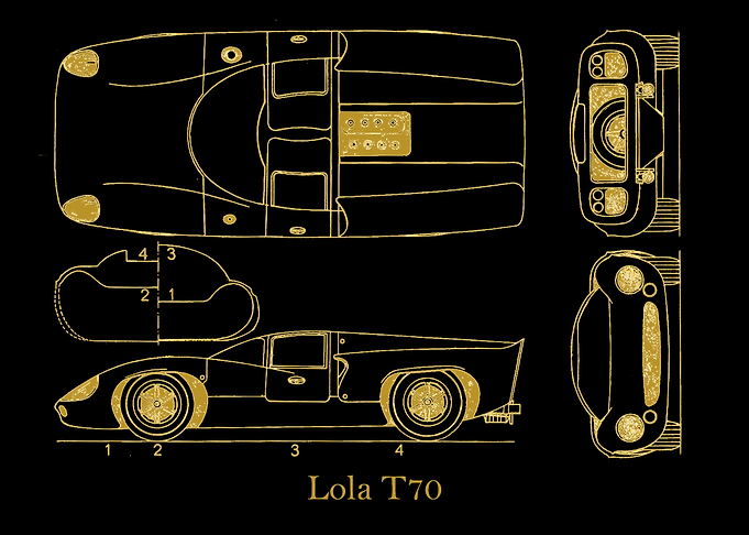 Lola T70 Blueprint gold