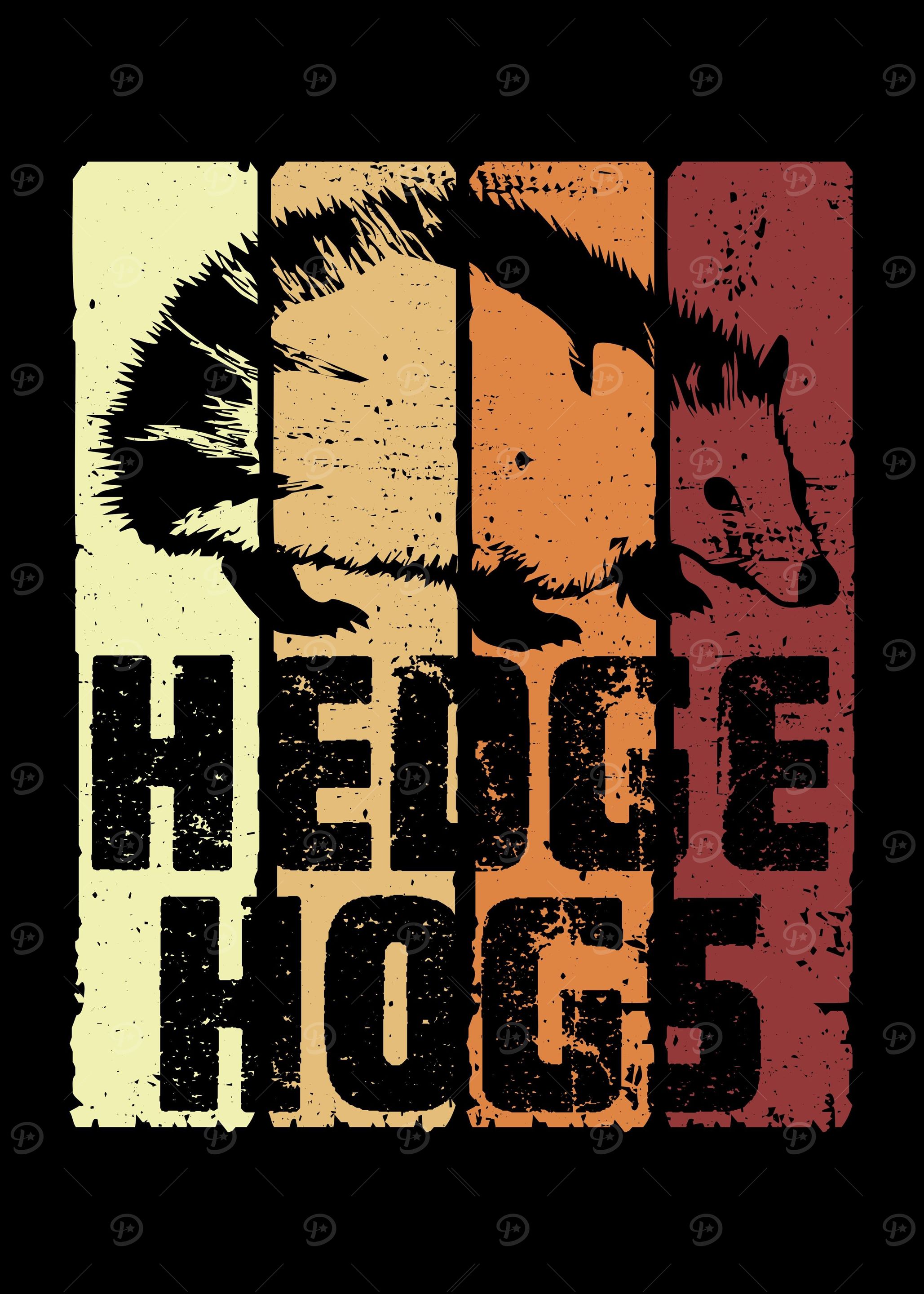 Vintage Hedgehogs Retro