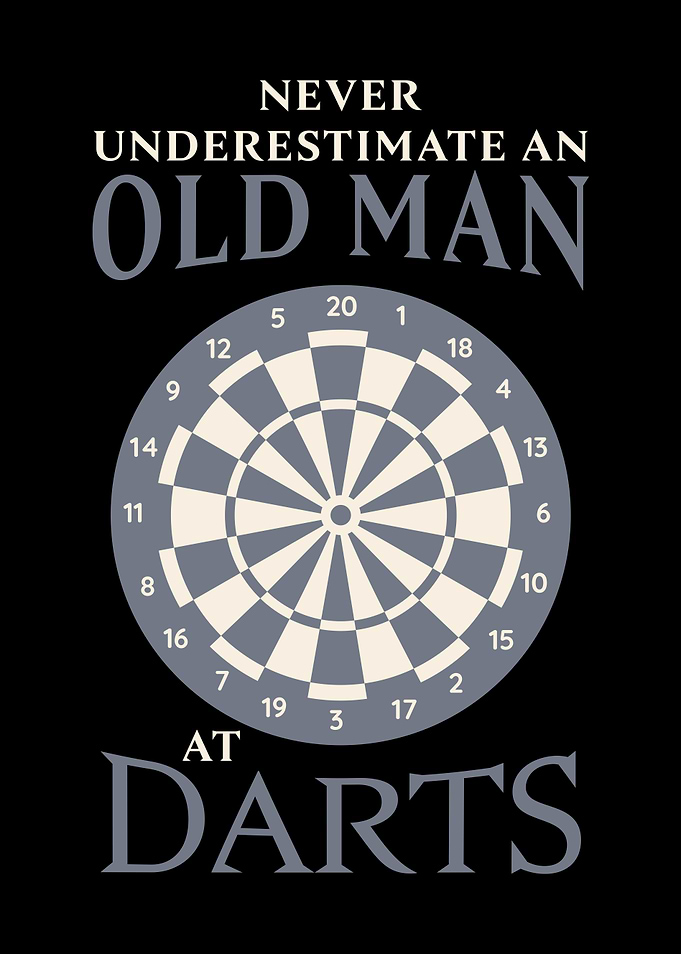 Old Man Darts Dartist Gift