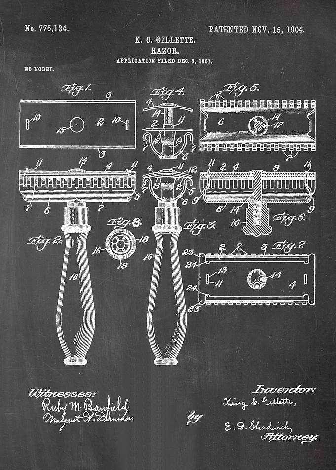 8 Gillette Razor Patent