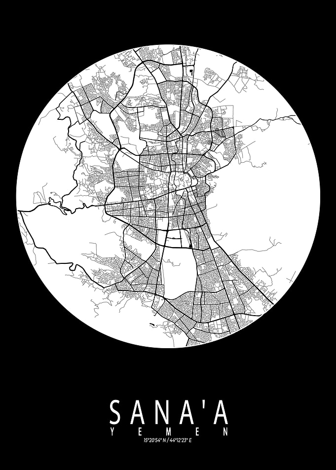 Sanaa City Map Full Moon