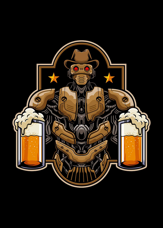 Robot cowboys bring beer