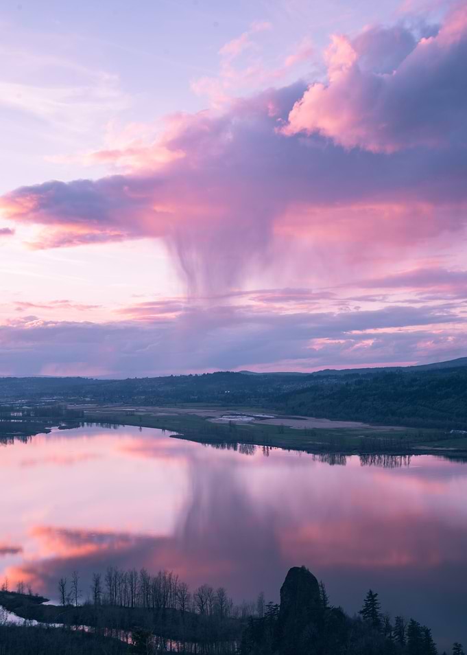 Sunset storm reflection