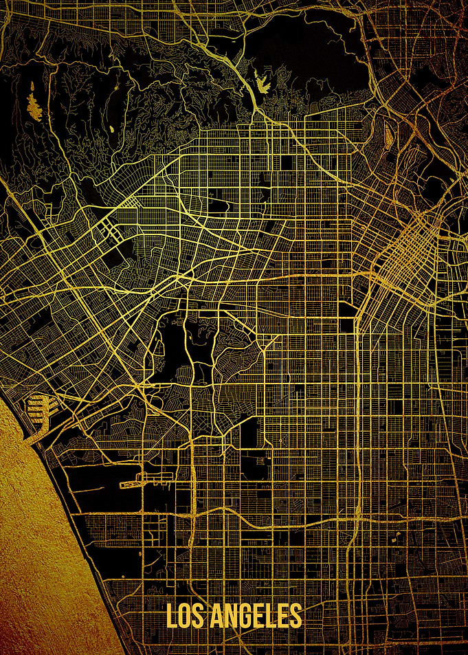 Los Angeles gold map