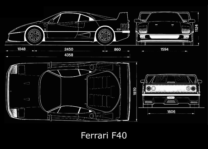 Ferrari F40 Blueprint