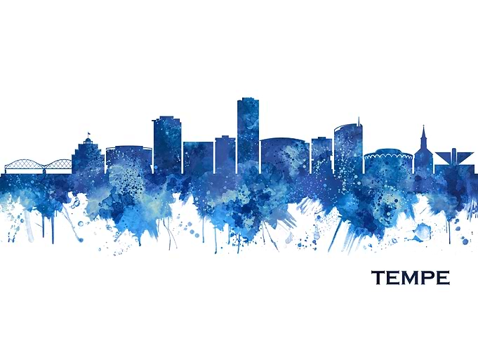 Tempe Arizona Skyline Blue
