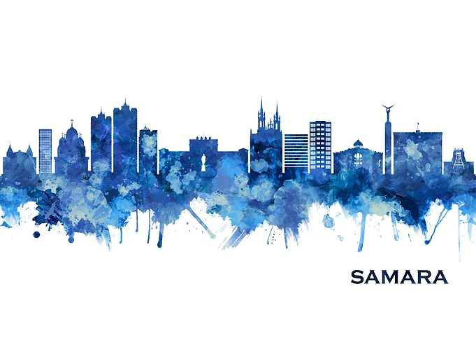 Samara Russia Skyline Blue