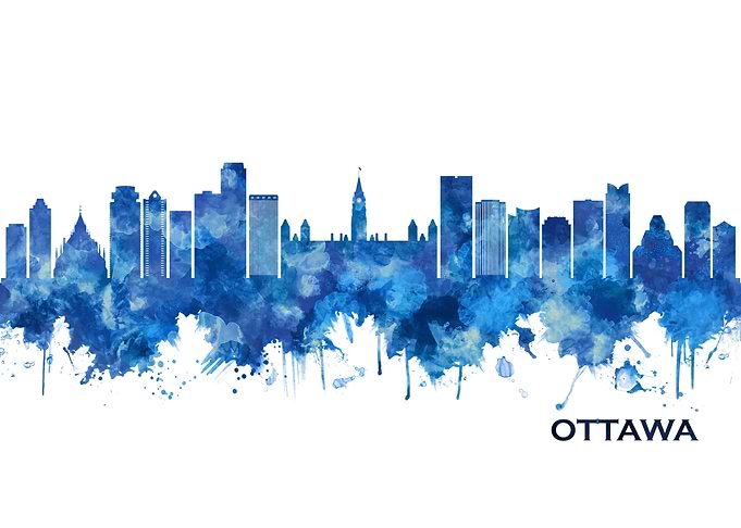 Ottawa Canada Skyline Blue