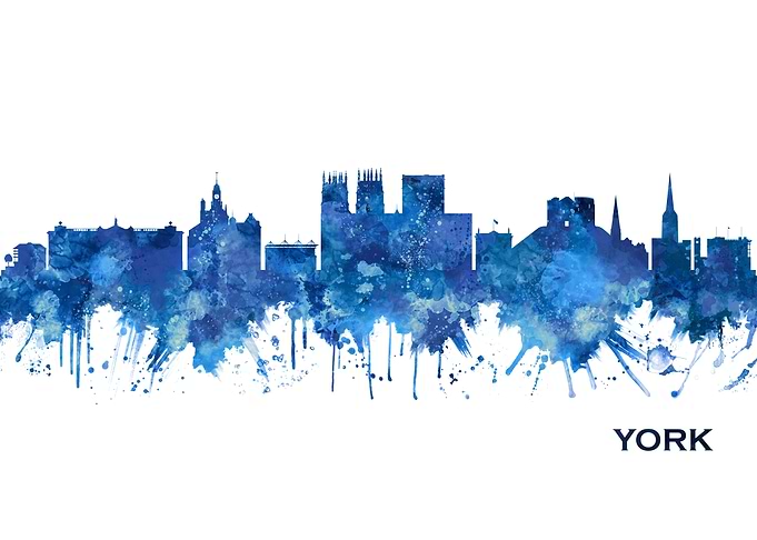 York England Skyline Blue