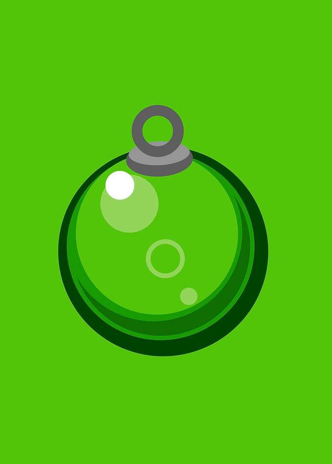 Green xmas ball ornament
