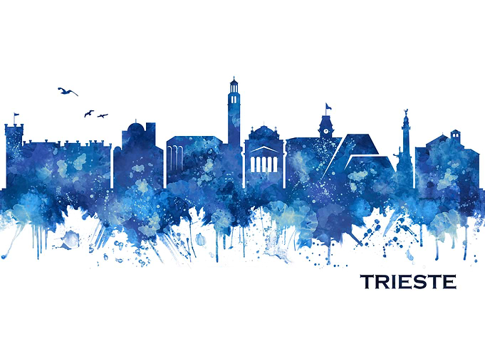 Trieste Italy Skyline Blue