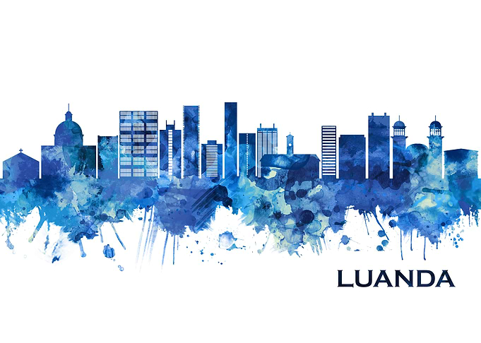 Luanda Angola Skyline Blue