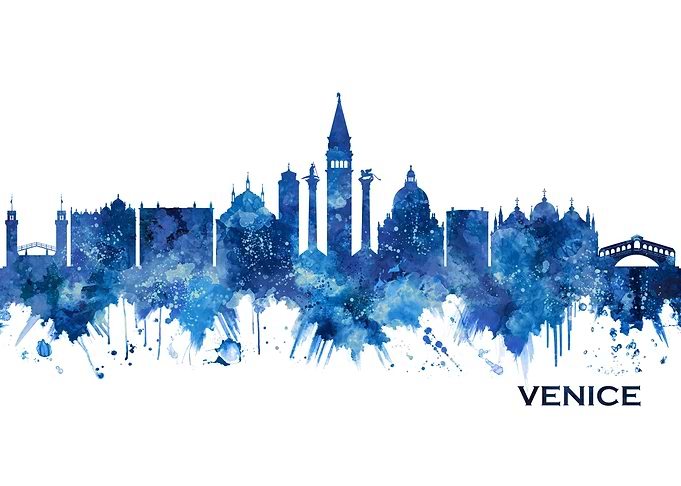 Venice Italy Skyline Blue