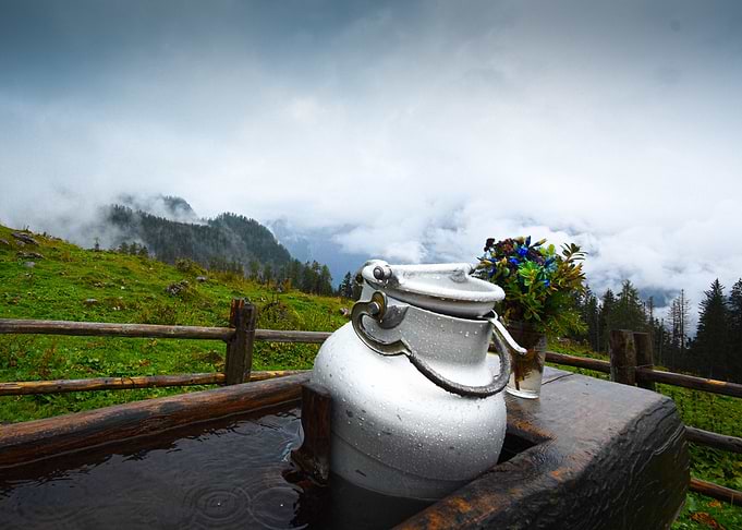 A drink in the Alps