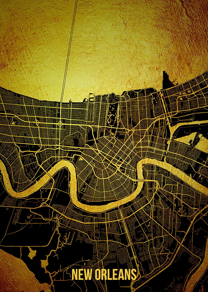New Orleans gold map