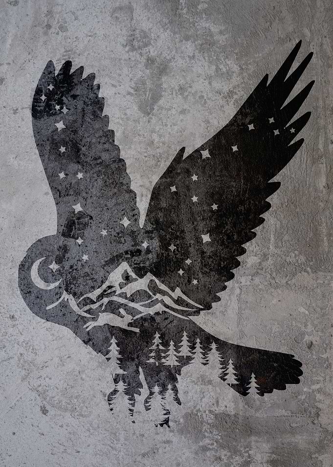 GRAFFITI CONCRETE OWL