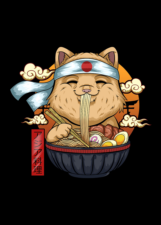 Funny Ramen Cat