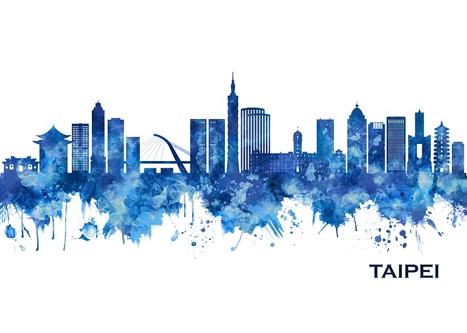 Taipei Taiwan Skyline Blue