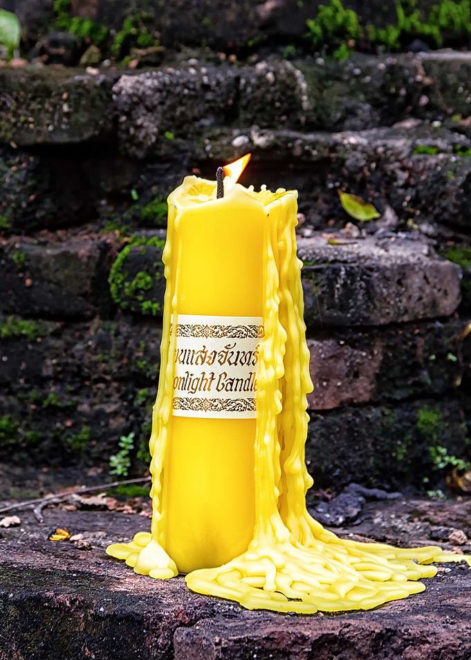 Candle in a temple
