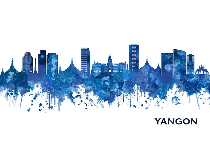 Yangon Myanmar Skyline