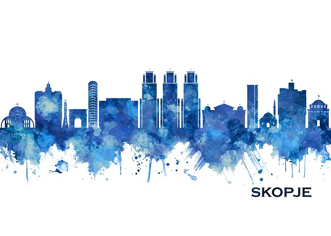 Skopje Skyline Blue