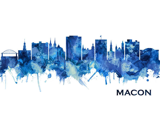 Macon Georgia Skyline Blue