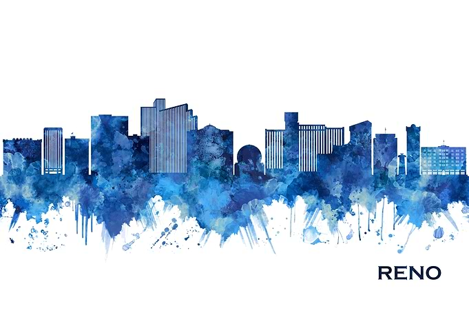 Reno Nevada Skyline Blue