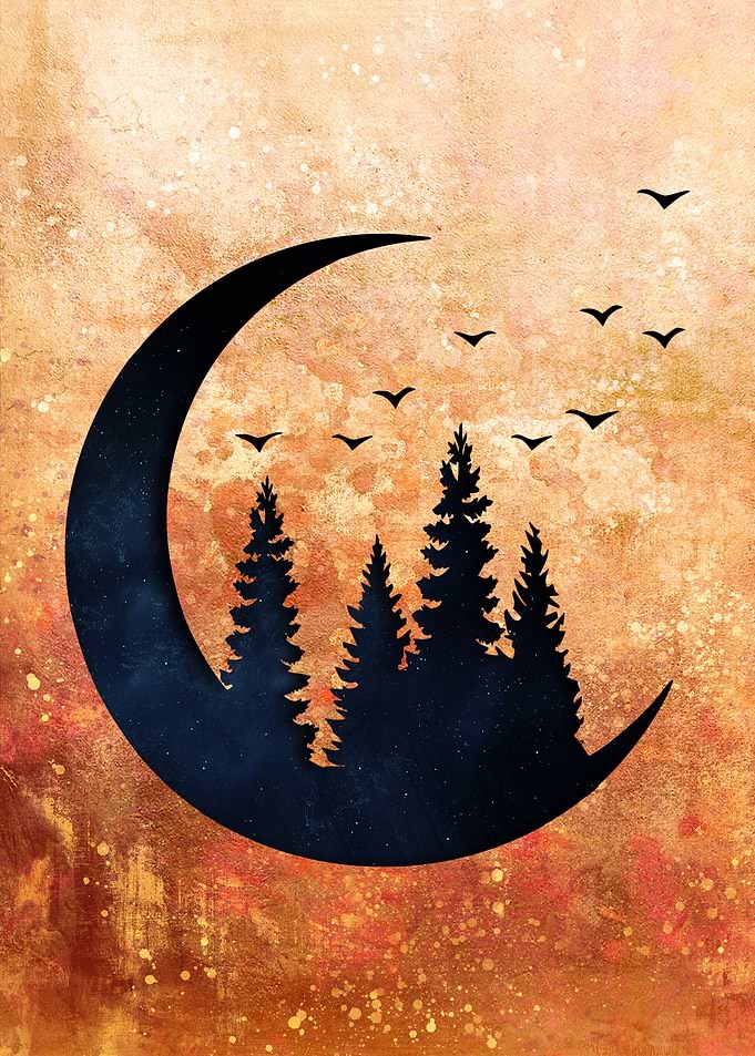 Golden Night Forest