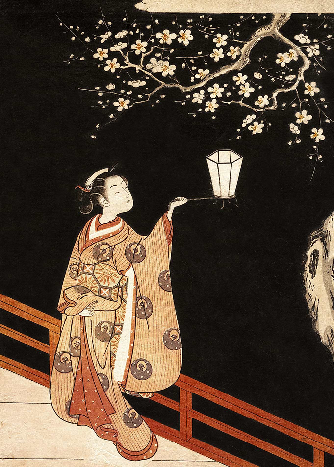 Plum Blossoms at Night