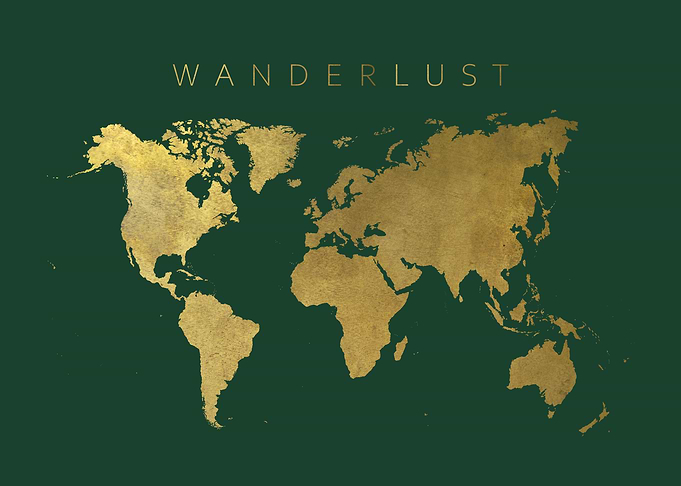 World Map Forest Green
