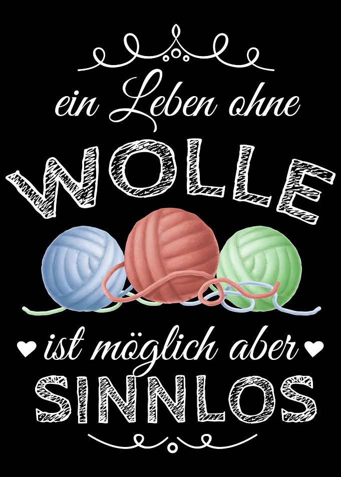 Stricken Spruch Wolle Oma