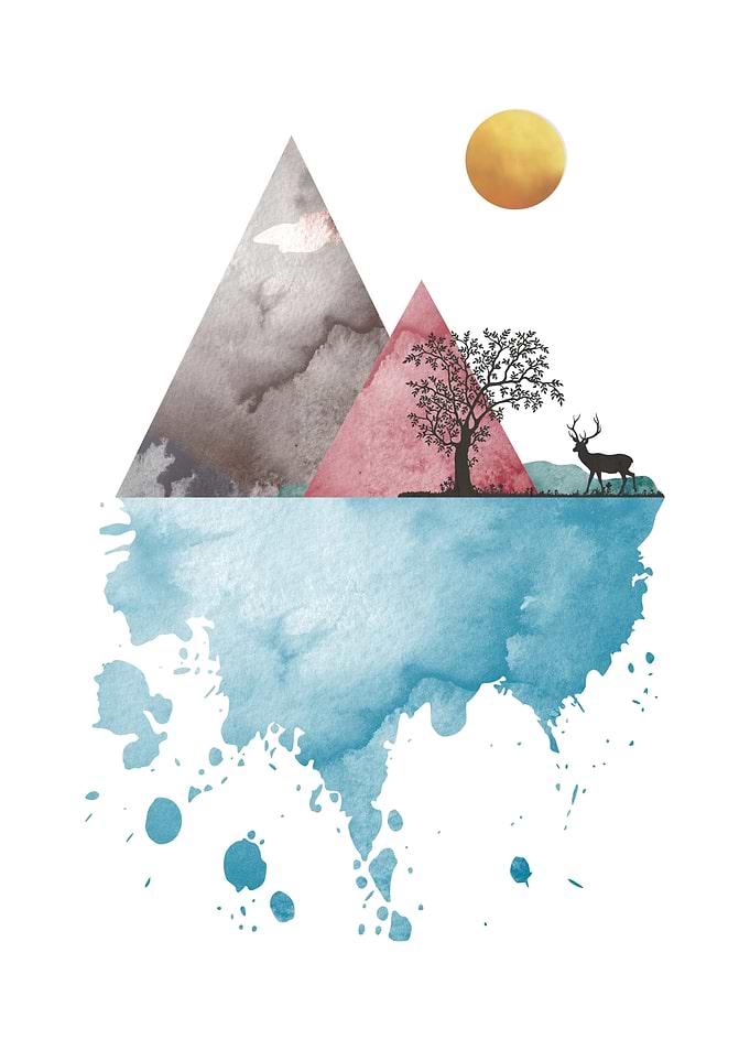 Mountain Deer and Ocean
