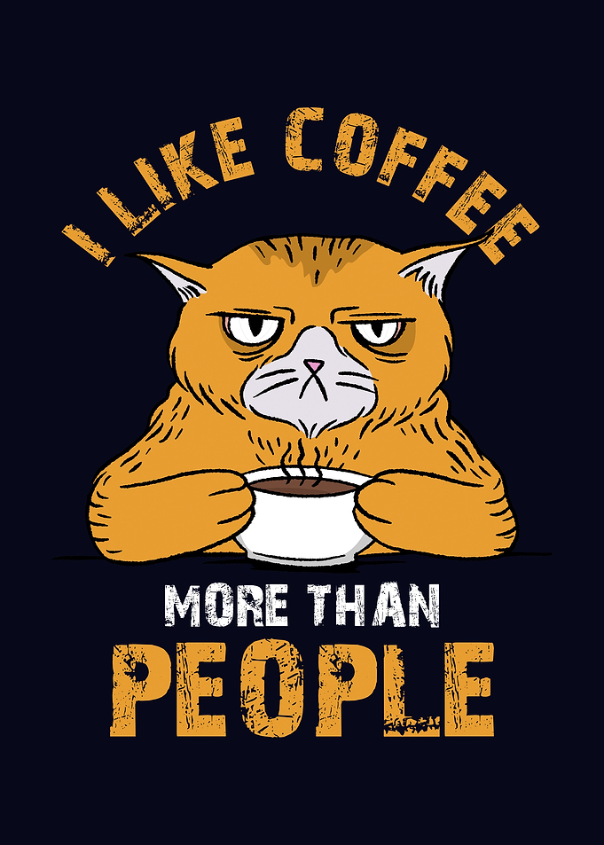 I like Coffee Funny Cat