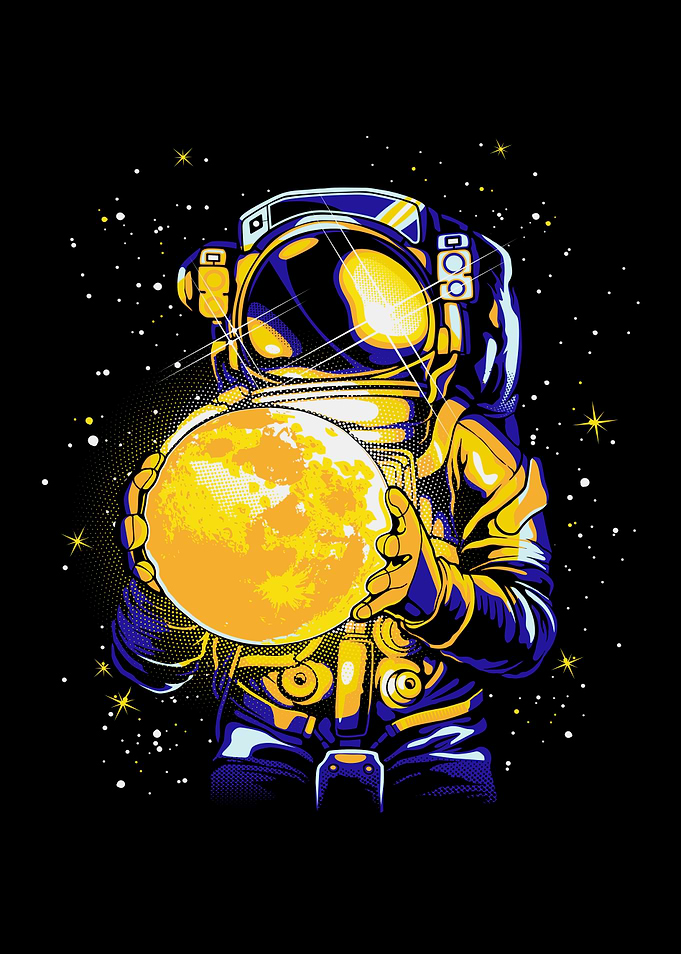 Astronaut With Moon