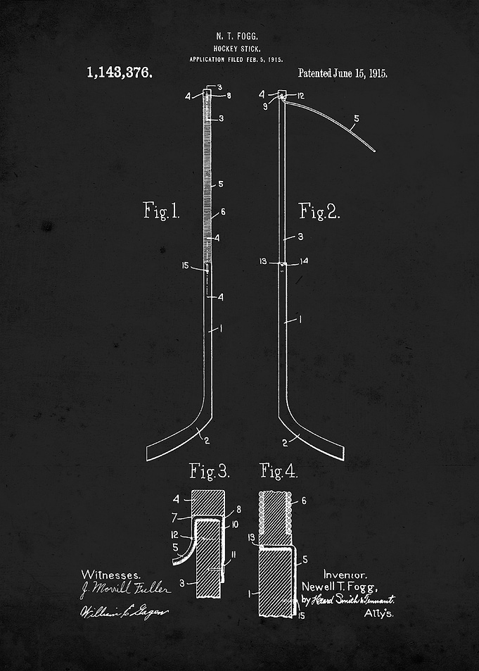 Hockey stick 1915 Patent