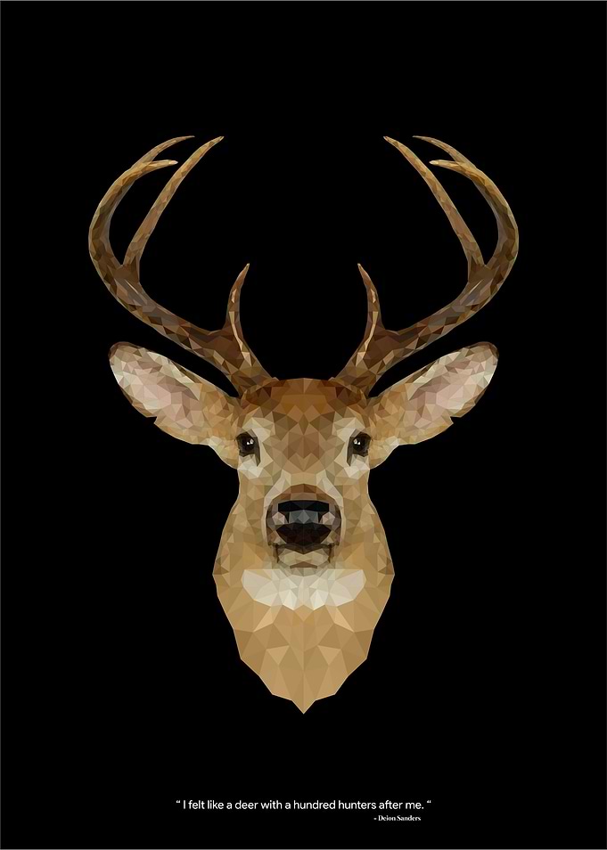 low poly deer colored