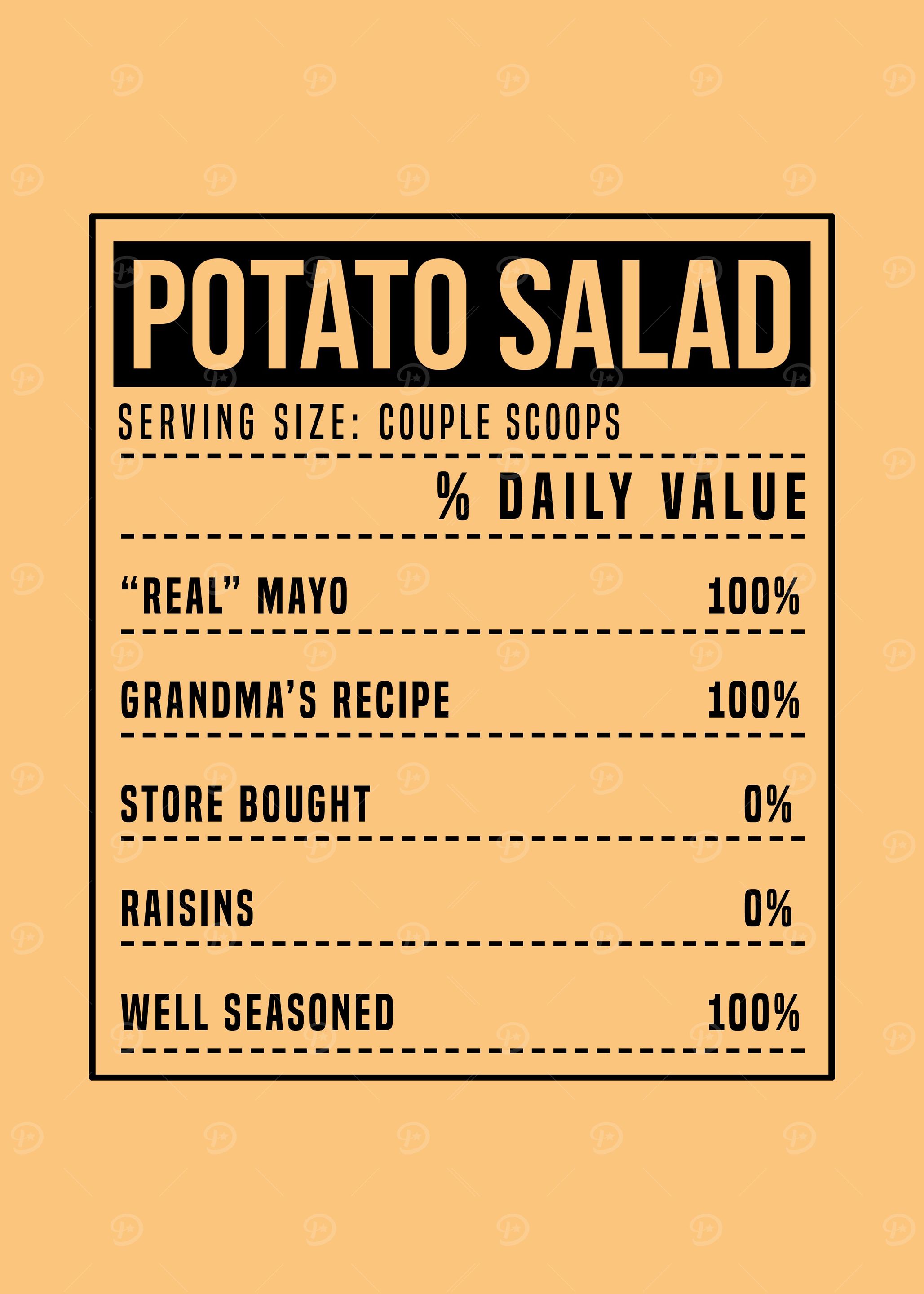 Potato Salad Label Decor