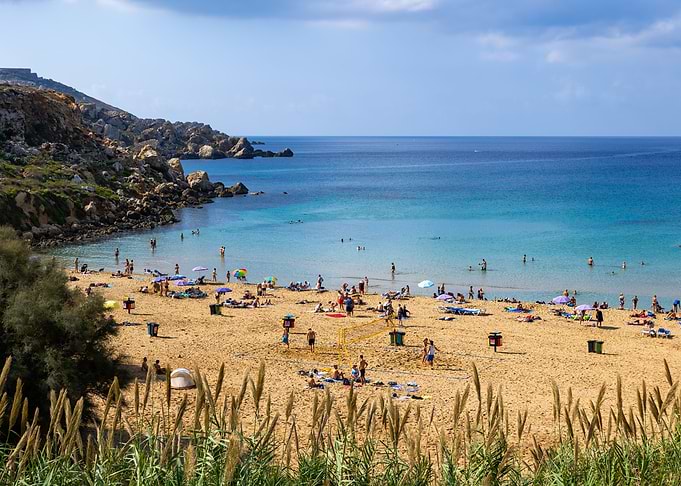 Golden Bay Beach in Malta