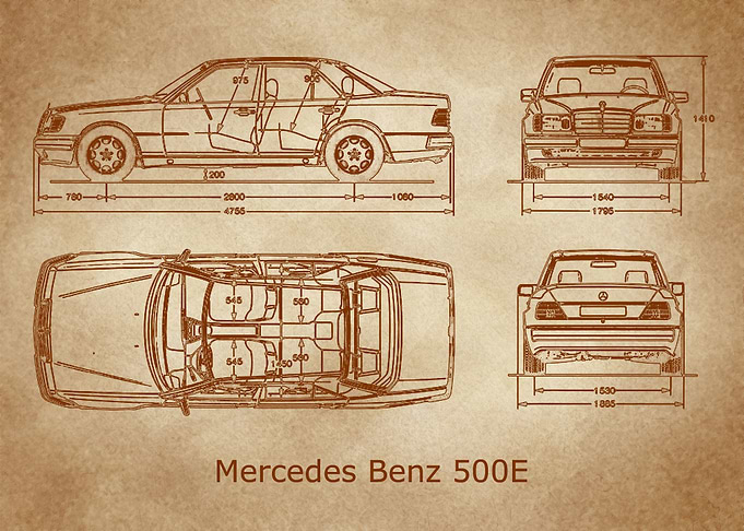 Mercedes Benz 500E old