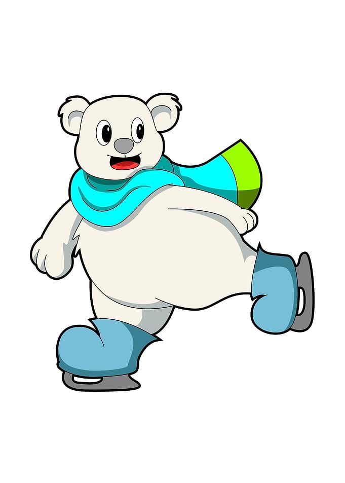 Bear Ice skating Scarf