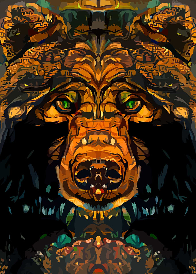 Bear abstract Tattoo style
