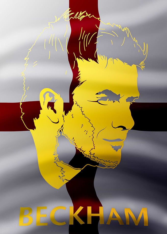 David Beckham Flag Gold