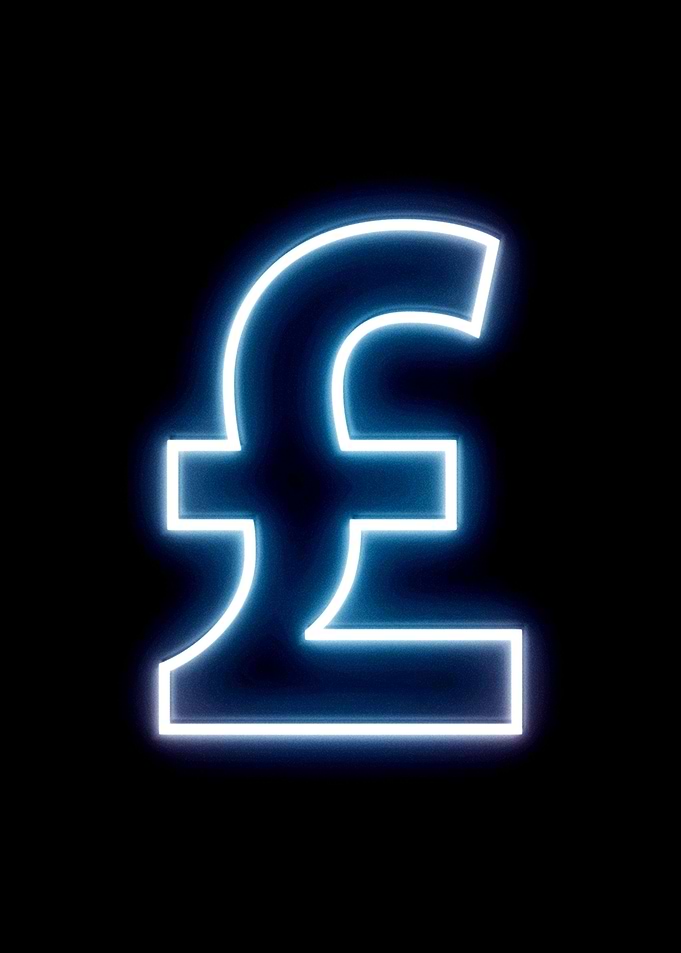britain pound neon