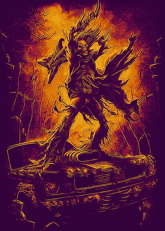 guitaris skull purple