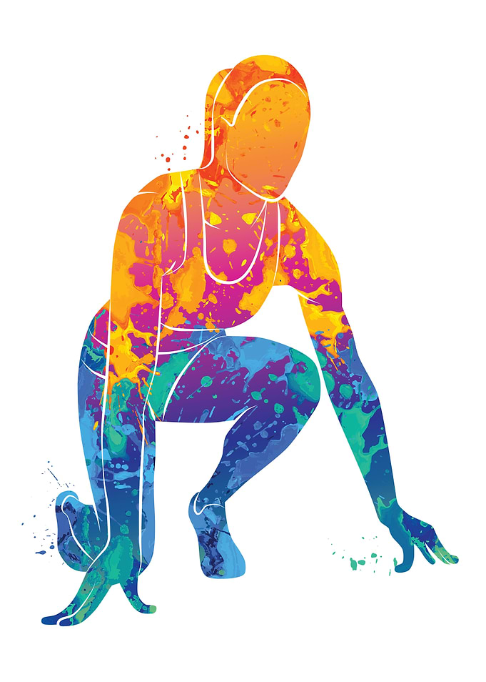 Watercolor Runner Sports
