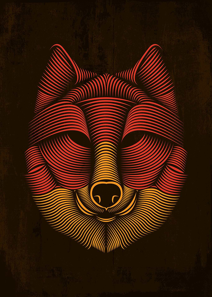 Line Art Wolf
