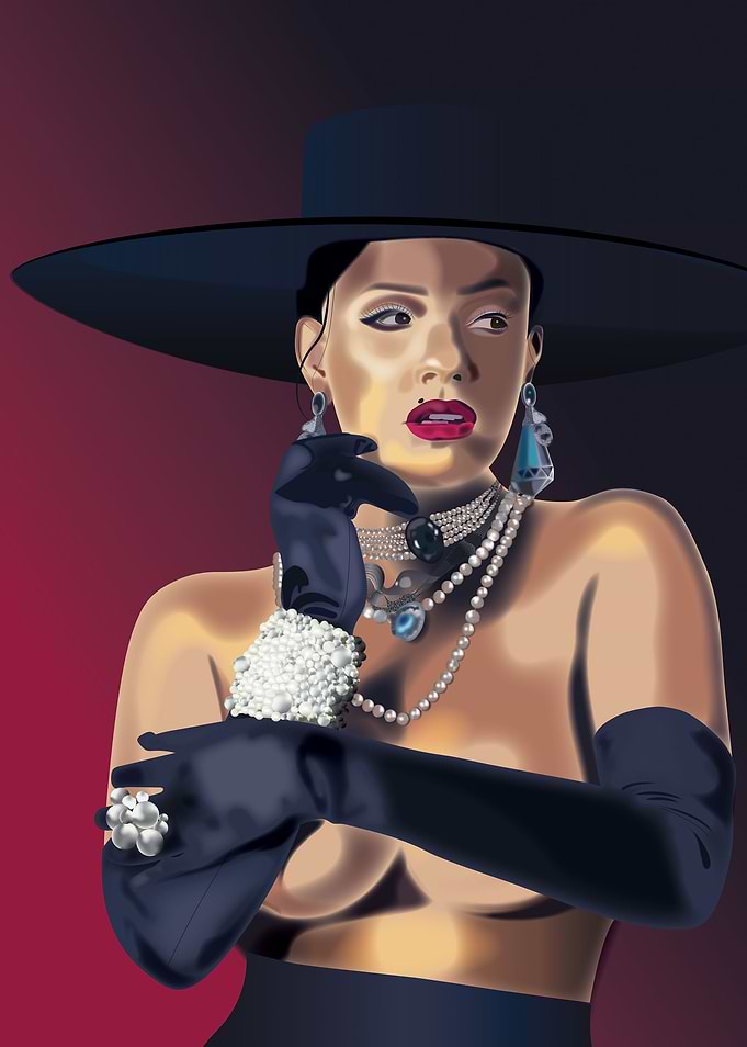 Nude model with Hat