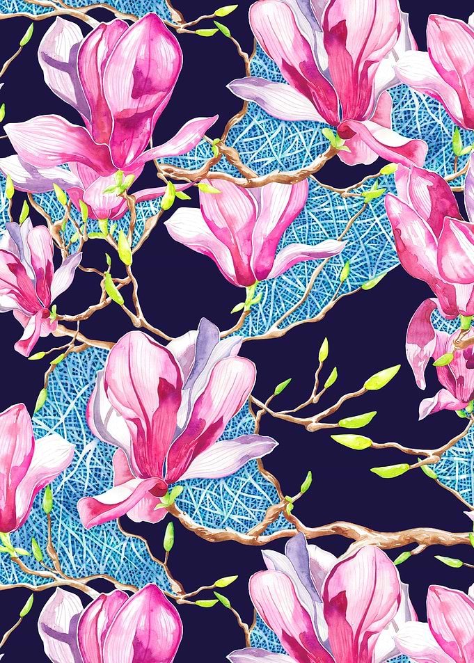 Dreamy Petal Navy Blue