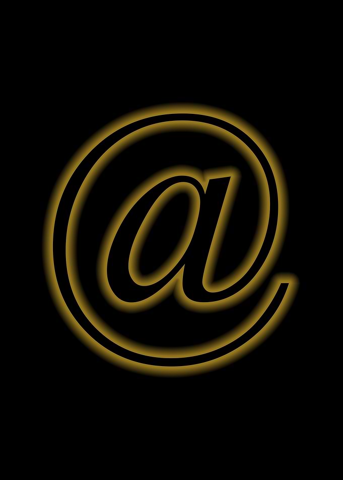 at sign glow gold