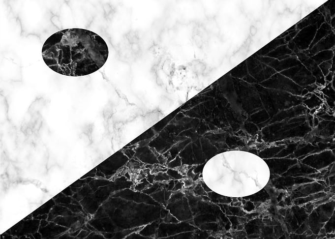 white and black marble